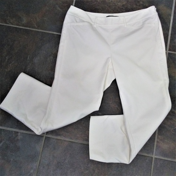 White House Black Market Pants - White House Black Market White Slim Ankle Pants